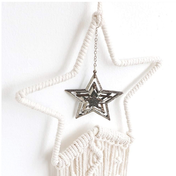 Star Fairy Light Macrame Wall Art BOHO Chic Decor - Picture 3 of 7